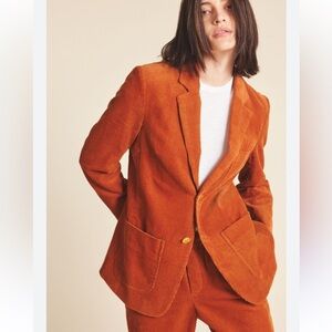 BIRDS OF PARADISE x TROVATA Women’s Sutton Blazer in Cedar Corduroy size Large